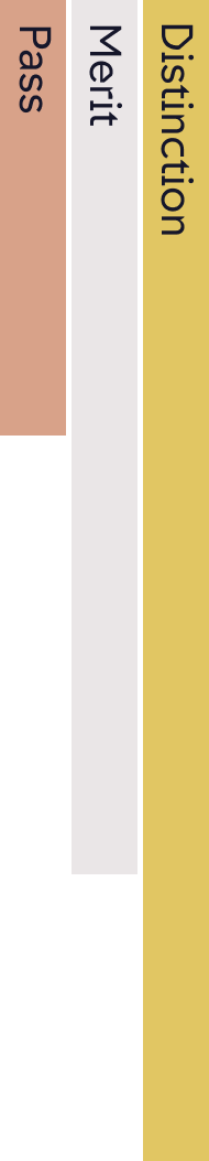 Pass, Merit and Distinction achievement levels